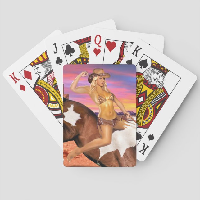 BARAJA DE CARTAS JINETE DE BRONCO VAQUERA (Reverso)