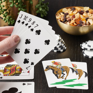 Baraja De Cartas Jinete de carreras de caballos galopando