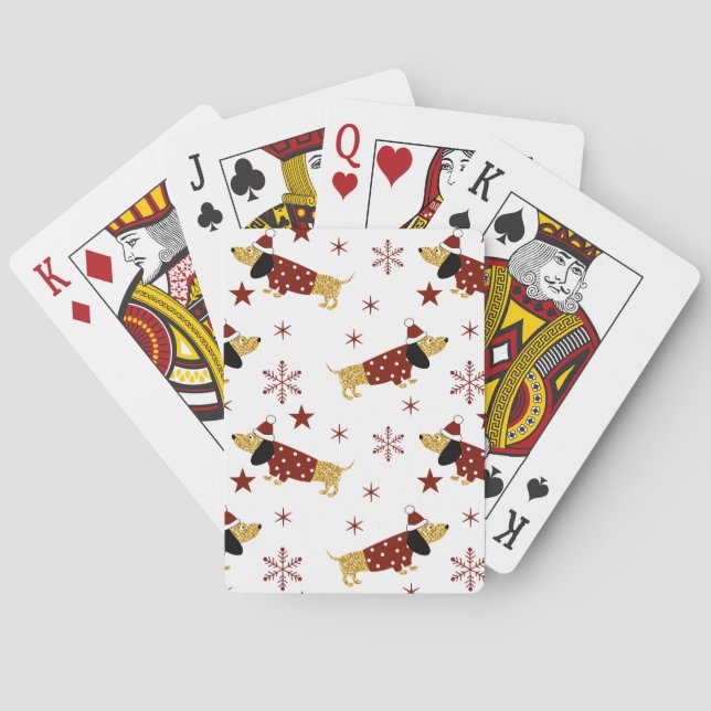 Baraja De Cartas Jingle All the Dachshund Way (Reverso)