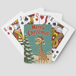 Baraja De Cartas Jirafa Camino Helado Animal Navidad