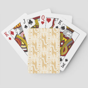 Baraja De Cartas Jirafas en la sabana en amarillo