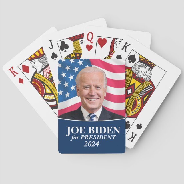 Baraja De Cartas Joe Biden 2020 para presidente foto y bandera (Reverso)