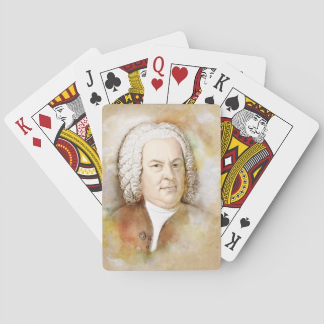 Baraja De Cartas Johann Sebastian Bach Portrait en beige (Reverso)