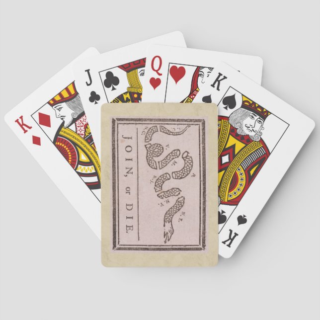 Baraja De Cartas Join or Die by Benjamin Franklin (Reverso)