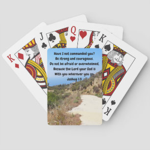 Baraja De Cartas Joshua 1:9 Biblia Personalizado fuerte y valiente