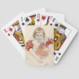 Baraja De Cartas Joven Chica con muñeca (arte infantil)