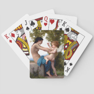 Baraja De Cartas Joven Chica defendiéndose de Eros Cupido