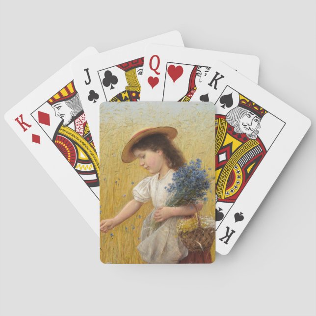 Baraja De Cartas Joven Chica en un campo de trigo (Reverso)