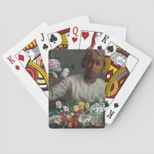 Baraja De Cartas Joven con peonías   Fré dé ric Bazille