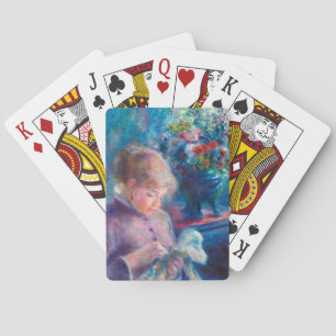 Baraja De Cartas Joven cosiendo por Pierre-Auguste Renoir