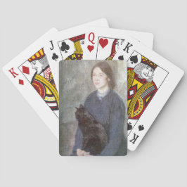Baraja De Cartas Joven sosteniendo un gato negro (de Gwen John)