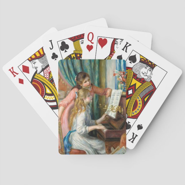 Baraja De Cartas Jóvenes chicas en el piano por Pierre-Auguste Reno (Reverso)