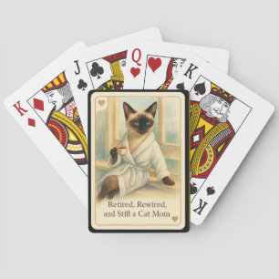 Baraja De Cartas Jubilación de Mamá de Gato Siames