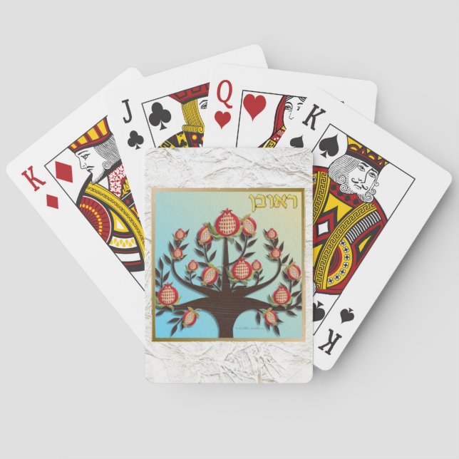 Baraja De Cartas Judaica 12 Tribus De Israel Reuben (Reverso)