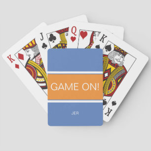 Baraja De Cartas JUEGO ACTIVADO Cita Monograma Personalizado Azul N