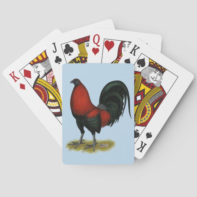 Baraja De Cartas Juego americano BB Rojo Negro Rooster (Reverso)