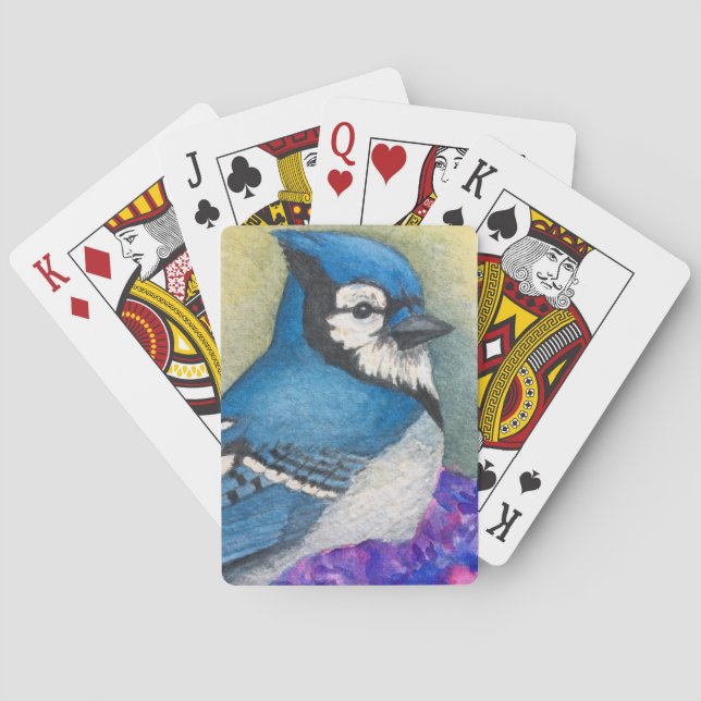 Baraja De Cartas Juego de avistamiento de pájaro de Jay azul (Reverso)