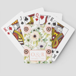 Baraja De Cartas Juego de Boda de anémona floral