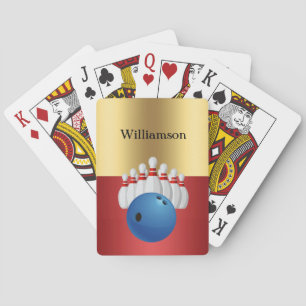 Baraja De Cartas Juego de bolos - Bola y bolos personalizan con nom