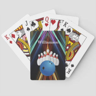Baraja De Cartas Juego de bolos - Bola y bolos personalizan con nom