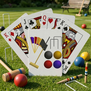 Baraja De Cartas Juego de equipo de croquet mazo pelotas aros