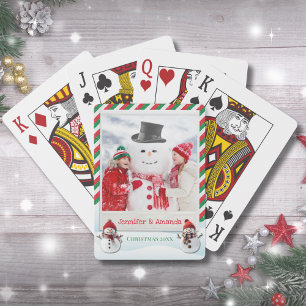 Baraja De Cartas Juego de Navidad Foto Muñeco de Nieve Fiesta