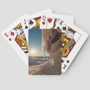 Baraja De Cartas Juego de tarjeta, foto hielo sobre los cabos, mar