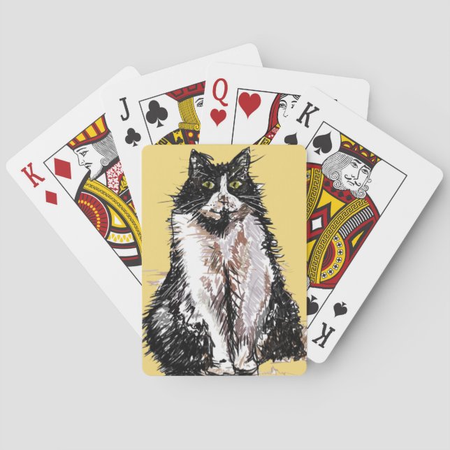 Baraja De Cartas Juego de tarjetas de juego acuáticas para el gato  (Reverso)
