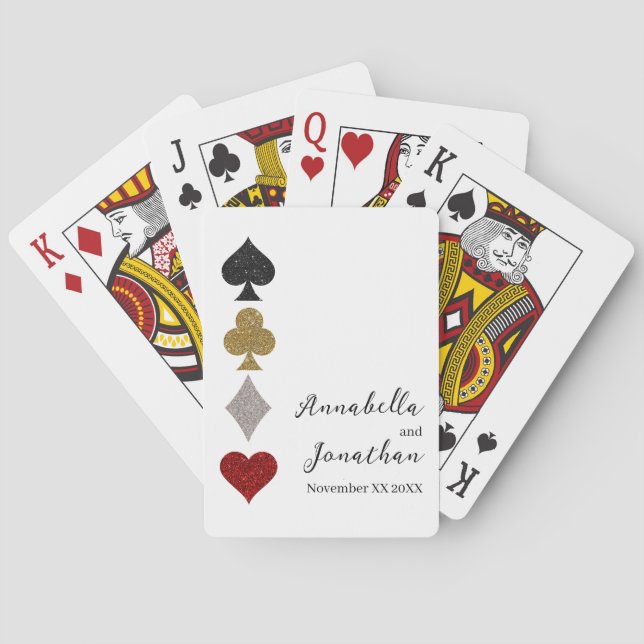 Baraja De Cartas Juego de tarjetas de purpurina Boda Casino Las Veg (Reverso)