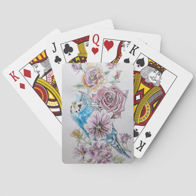 Baraja De Cartas Juego de tarjetas de reproducción de flores de col (Reverso)