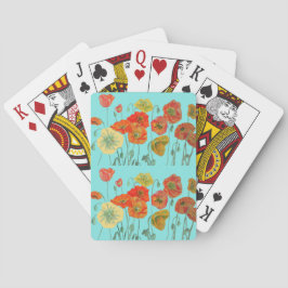 Baraja De Cartas Juego de tarjetas de reproducción de la flor de Aq