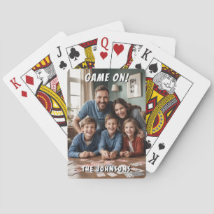 Baraja De Cartas Juego en la foto familiar