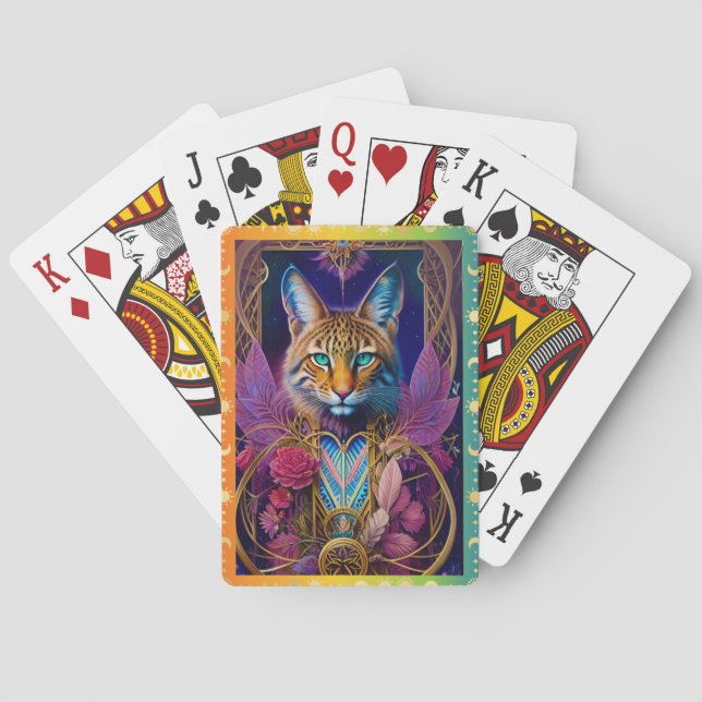 Baraja De Cartas Juegos de arte Majestic Lynx Animales espirituales (Reverso)