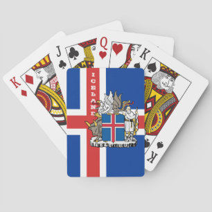 Baraja De Cartas Juegos de Bandera de Islandia, tarjetas de reprodu