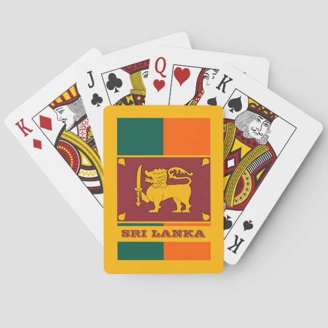 Baraja De Cartas Juegos de Bandera de Sri Lanka, tarjetas de reprod (Reverso)