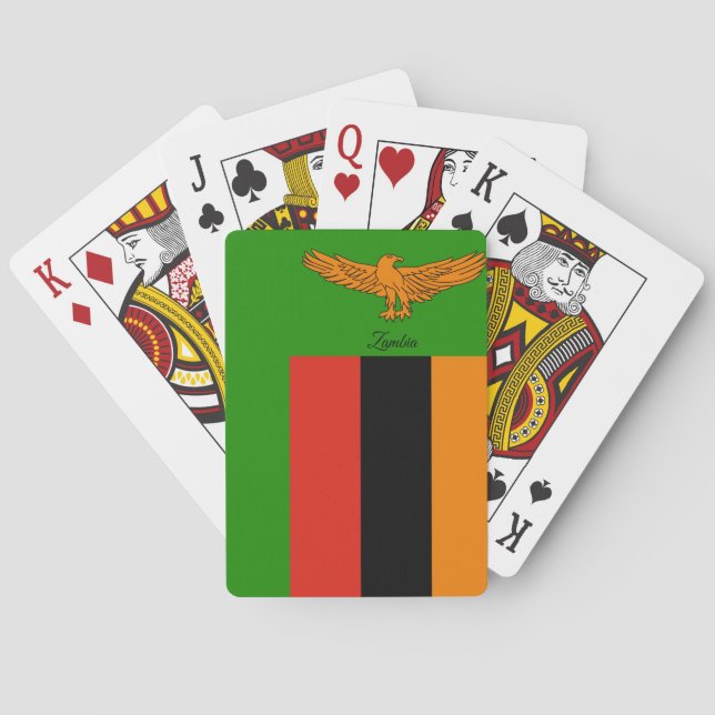 Baraja De Cartas Juegos de Bandera de Zambia, tarjetas de juego de  (Reverso)