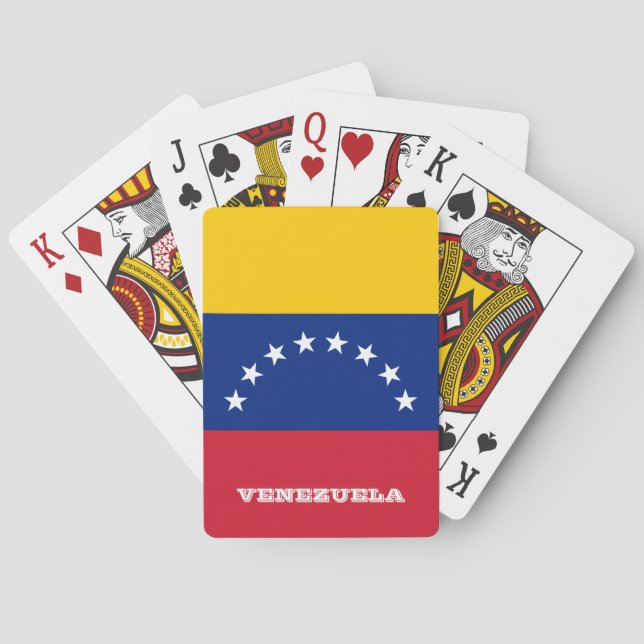 Baraja De Cartas Juegos de Bandera Venezolana, tarjetas de juego en (Reverso)