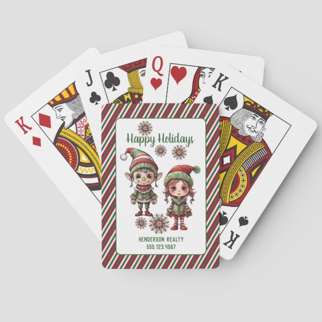 Baraja De Cartas Juegos de Eventos de Negocios de Navidades persona (Reverso)