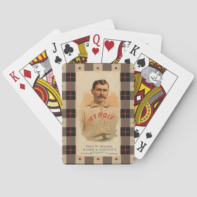 Baraja De Cartas Jugador de béisbol de Antiguo Detroit (Reverso)