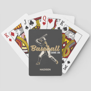 Baraja De Cartas Jugador de béisbol de color y nombre personalizado