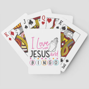Baraja De Cartas Jugador de Bingo Jesús Fe Cristiano Amo A Jesús Y