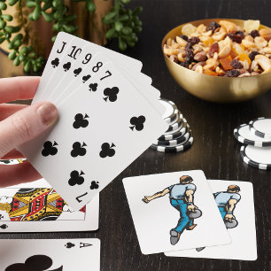 Baraja De Cartas Jugador de boliche retro lanzando bolas