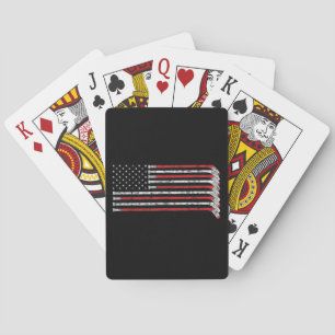Baraja De Cartas Jugador de hockey con bandera de EE.UU.