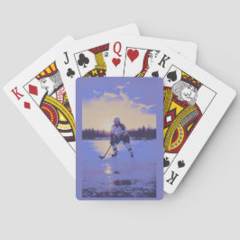 Baraja De Cartas Jugador de Hockey sobre Hielo al Amanecer