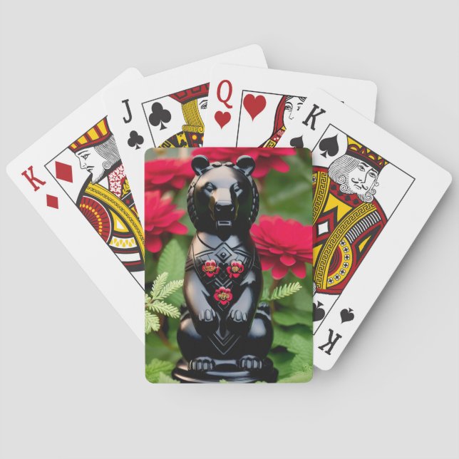 Baraja De Cartas Jugador de juego de oso negro (Reverso)