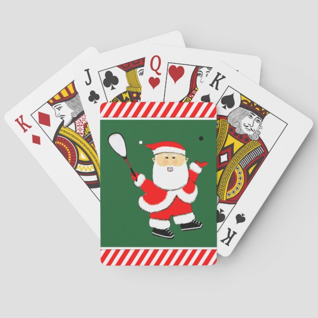 Baraja De Cartas Jugador de Squash Navidad (Reverso)