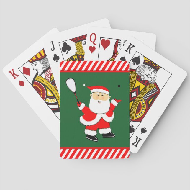 Baraja De Cartas Jugador de Squash Navidad (Reverso)