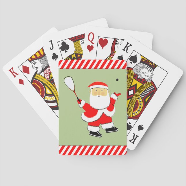 Baraja De Cartas Jugador de Squash Navidad (Reverso)