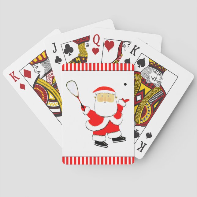 Baraja De Cartas Jugador de Squash Navidad (Reverso)