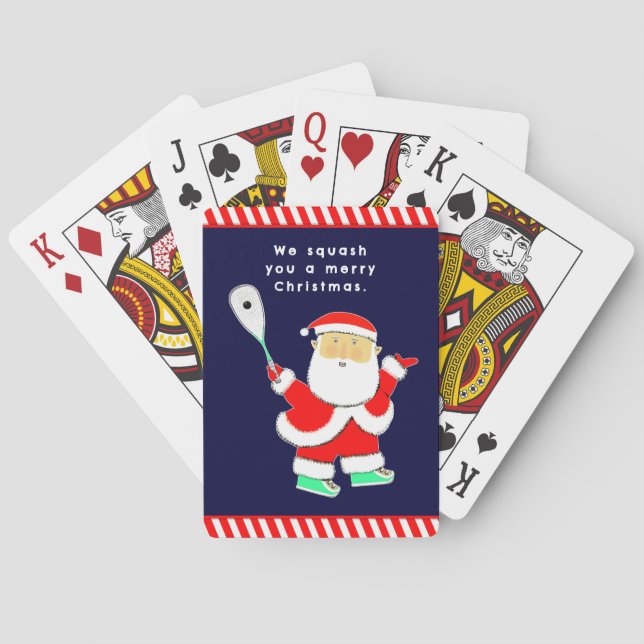 Baraja De Cartas Jugador de Squash Navidad (Reverso)